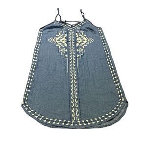 Women's Flying Tomato Denim Style Dress/Tunic Size Small Blue Aztec